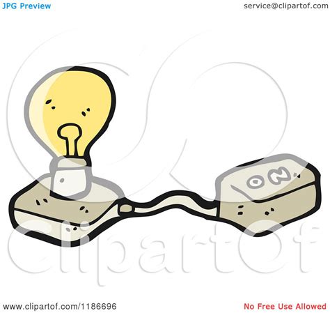 Cartoon Of A Lightbulb With An On Off Switch Royalty Free Vector