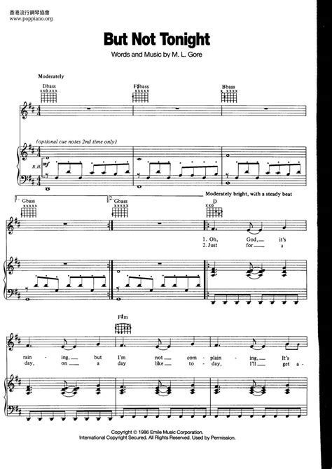 Depeche Mode But Not Tonight Sheet Music Pdf Free Score Download ★