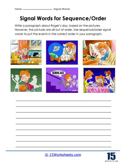 Signal Words Worksheets 15