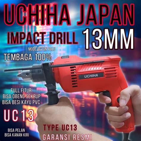 Jual Impact Drill Koper Mesin Bor UCHIHA 13 Mm Beton Besi Kayu Komplit