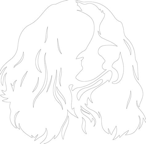 Cavalier King Charles Spaniel Outline Silhouette 38492779 Vector Art At