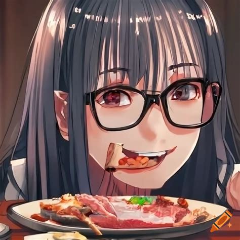 Anime Woman Enjoying Korean Bbq On Craiyon