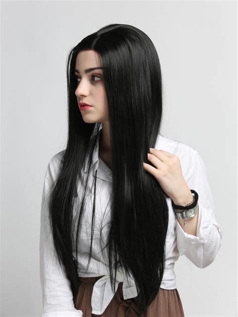 Long Straight Black Synthetic Lace Front Wig Synthetic Wigs Babalahair