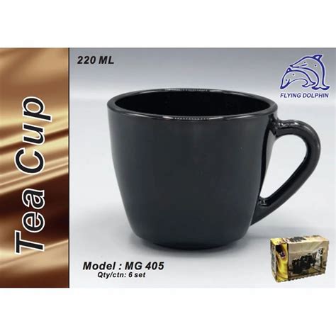 Black Square Tea Mug Glass Flying Dolphin Packaging Type Gift Box