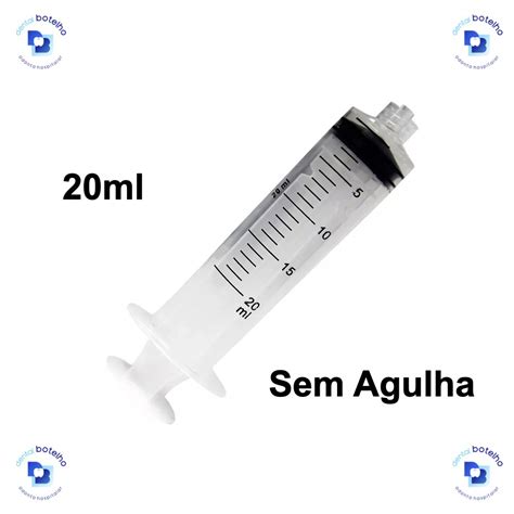 Seringa Descartável Hipodérmica 20 mL sem Agulha Bico Luer Lock Rymco