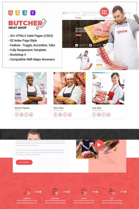 Butcher Meat Shop ECommerce HTML Template Template Sponsored