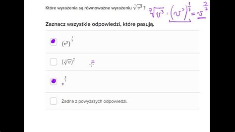 Zapisywanie pierwiastków jako potęg o wykładniku wymiernym YouTube