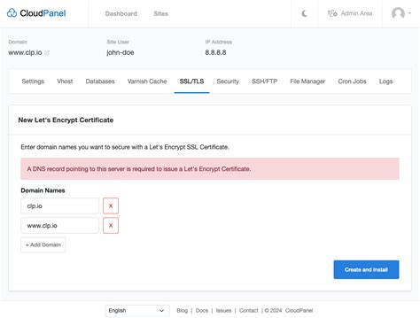 Ssl Tls Certificates Cloudpanel Documentation