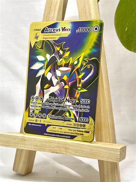 Buy Arceus Vmax Gold Metal Pok Mon Card Arceus Tribute Card Online In