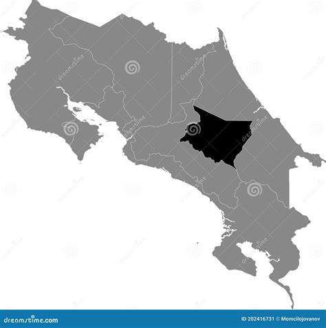 Mapa De Ubicaci N De La Provincia De Cartago Ilustraci N Del Vector