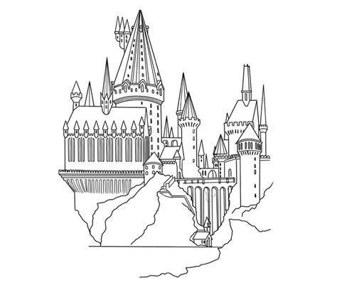 Hogwarts tattoo stencil | Harry potter hogwarts castle drawing, Harry ...