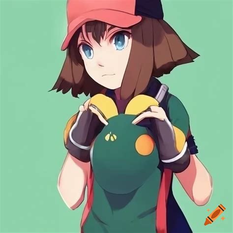 Girl Pokemon Trainer With Brown Hair And Hat On Craiyon