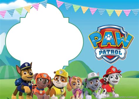 Paw Patrol Birthday Invitation Template | Free Printable