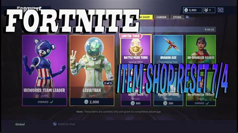 Fortnite Item Shop Reset 742018 Youtube