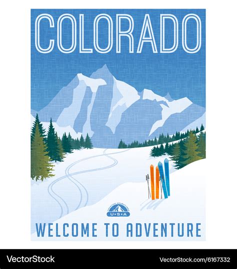 Vintage Travel Poster Or Sticker Of Colorado Vector Image