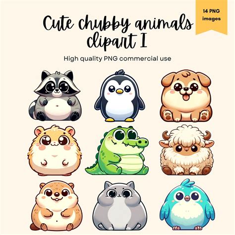 Cute Chubby Animals Clipart 1 Animal Illustration Chubby Pet Clipart