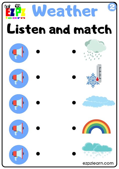 Weather Vocabulary Interactive Worksheet Listen And Match The Correct