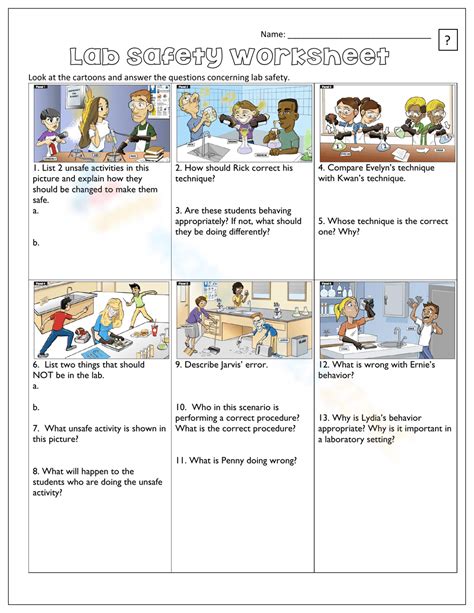 Lab Safety Worksheet Worksheet