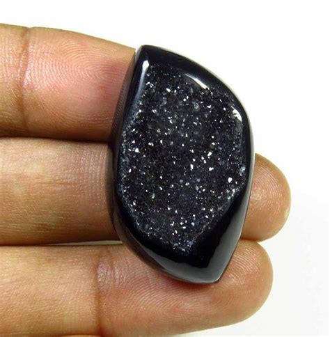 Black Onyx Druzy Gemstone Onyx Druzy Agate Geode Cts Etsy