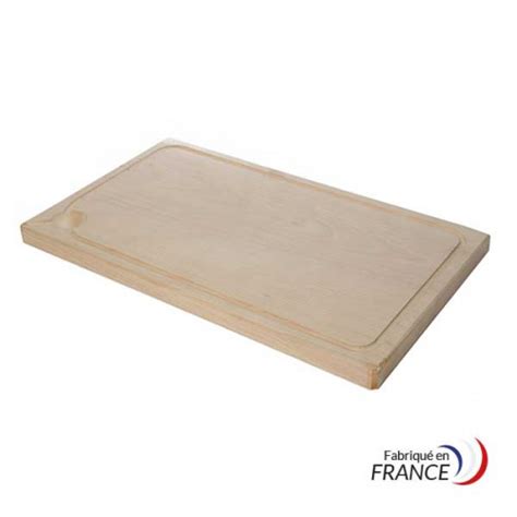 Planche monobloc en bois de hêtre avec rigole et poche à jus 50X30X2 5 cm