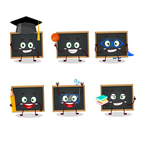 School student of blackboard cartoon character with various expressions 22602453 Vector Art at ...