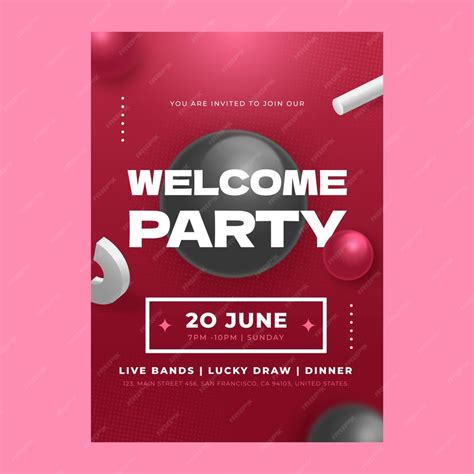 Free Vector Gradient Welcome Party Invitation Template