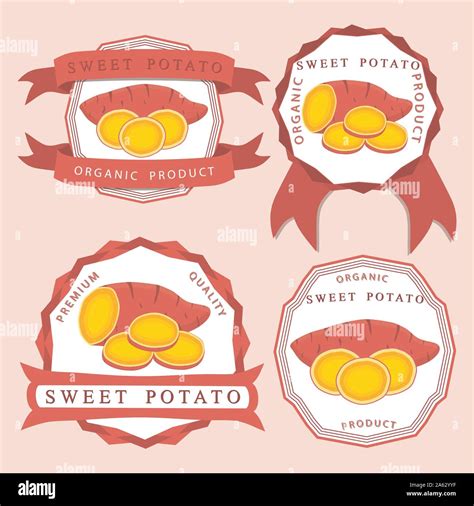 Abstract Vector Icon Illustration Logo For Whole Vegetable Sweet Potato