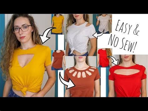 DIY No Sew T Shirt Cutting Designs Super Easy YouTube