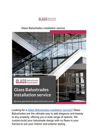 Glass Balustrades installation service by Glass Balustrade Contractor - Issuu