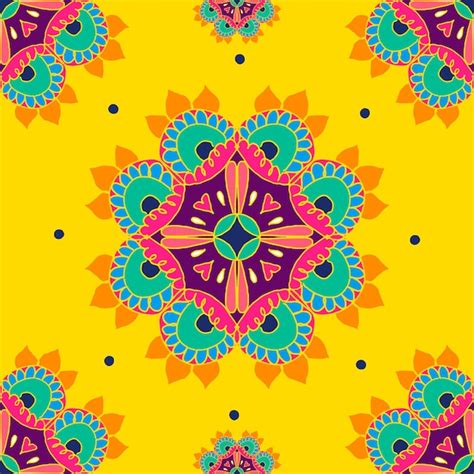 Fondo de patrón de mandala indio diwali Vector Gratis