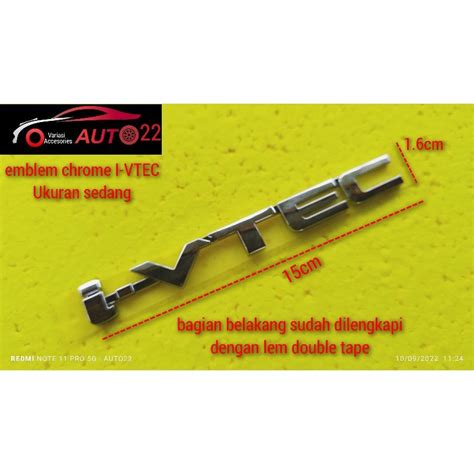 Jual Emblem I Vtec Tulisan Ivtec Logo I VTEC Ukuran Sedang Original