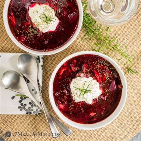 Beet Cabbage Borscht Soup A Meal In Mind