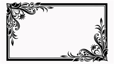 Black And White Floral Frame With A Black Border 50096796 Vector Art At