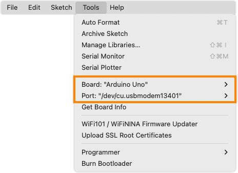 Select board and port in Arduino IDE – Arduino Help Center