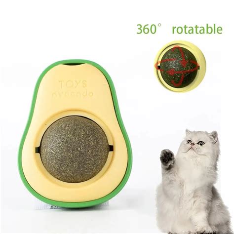 Novo Abacate Catnip Bola De Parede Gato Brinquedo Catnip Comest Vel