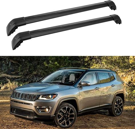 Motorfansclub Top Roof Rack Cross Bar Luggage Rack Cargo Rail Fit For Jeep Compass 2017 2018