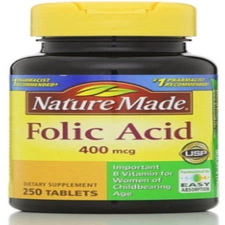 Pack Nature Made Folic Acid Mcg Tablets Ea Walmart