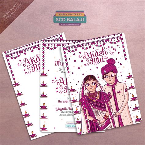 Quirky Indian Wedding Invitations Gujarati Wedding Invitation Card