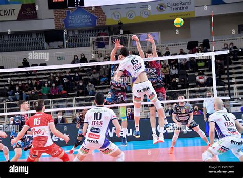 Daniele Lavia Trentino Itas Spike During The Cev Champions League