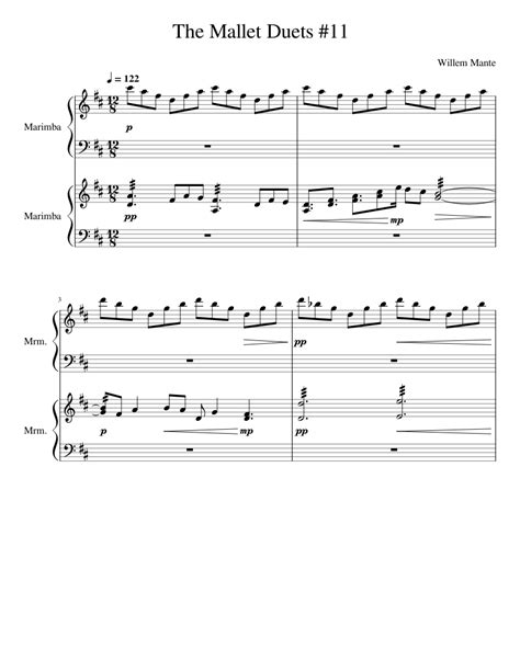 The Mallet Duets 11 Sheet Music For Marimba Percussion Duet