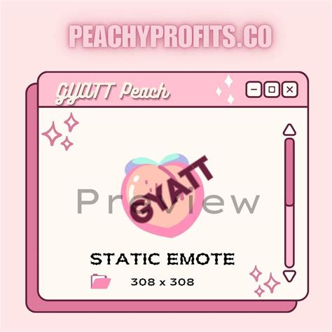 Gyatt Peach Emote Static Peachy Emote Twitch Emote Discord Emote