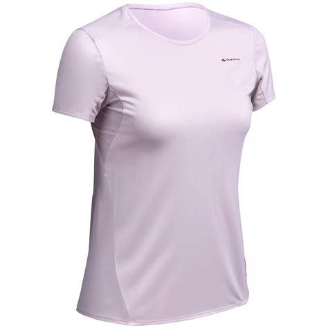 Camiseta de manga corta de senderismo montaña Mujer MH100 Rosa lichi