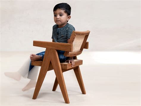 Chair In Teak And Natural Cane With Armrests Office Chair V Leg