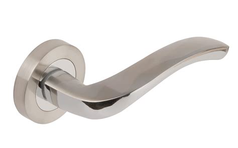 Arc Lever Door Handle On Round Concealed Rose Satin Nickel Polished Chrome 3600 Direct Door