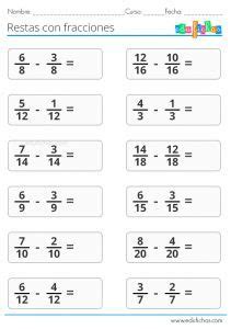 Fracciones Para Ni Os Ejercicios Con Equivalentes Operaciones Y M S