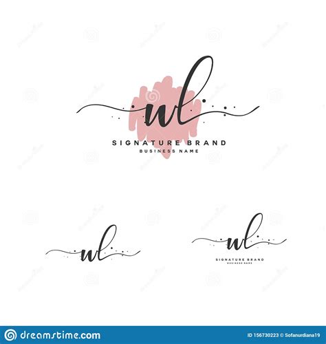 Wl Escritura A Mano De Carta Inicial Y Logotipo De Firma Un Logotipo