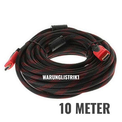 Jual KABEL HDMI TO HDMI 10 METER MODEL SERAT JARING JARING Shopee