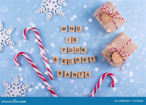 Secret Santa Christmas Game Wrapped T Boxes With Notes Candy Cane