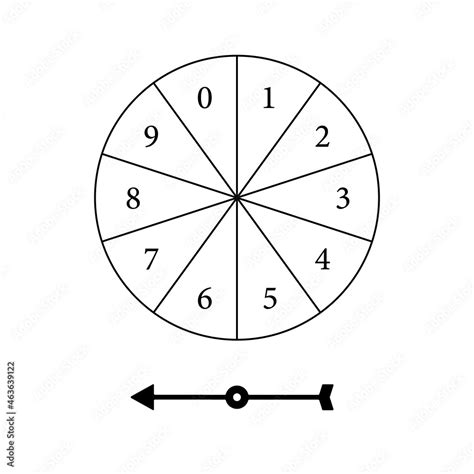 Probability spinner with numbers and arrow template. Clipart image ...