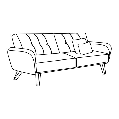 Premium Vector Retro Sofa Simple Linear Icon